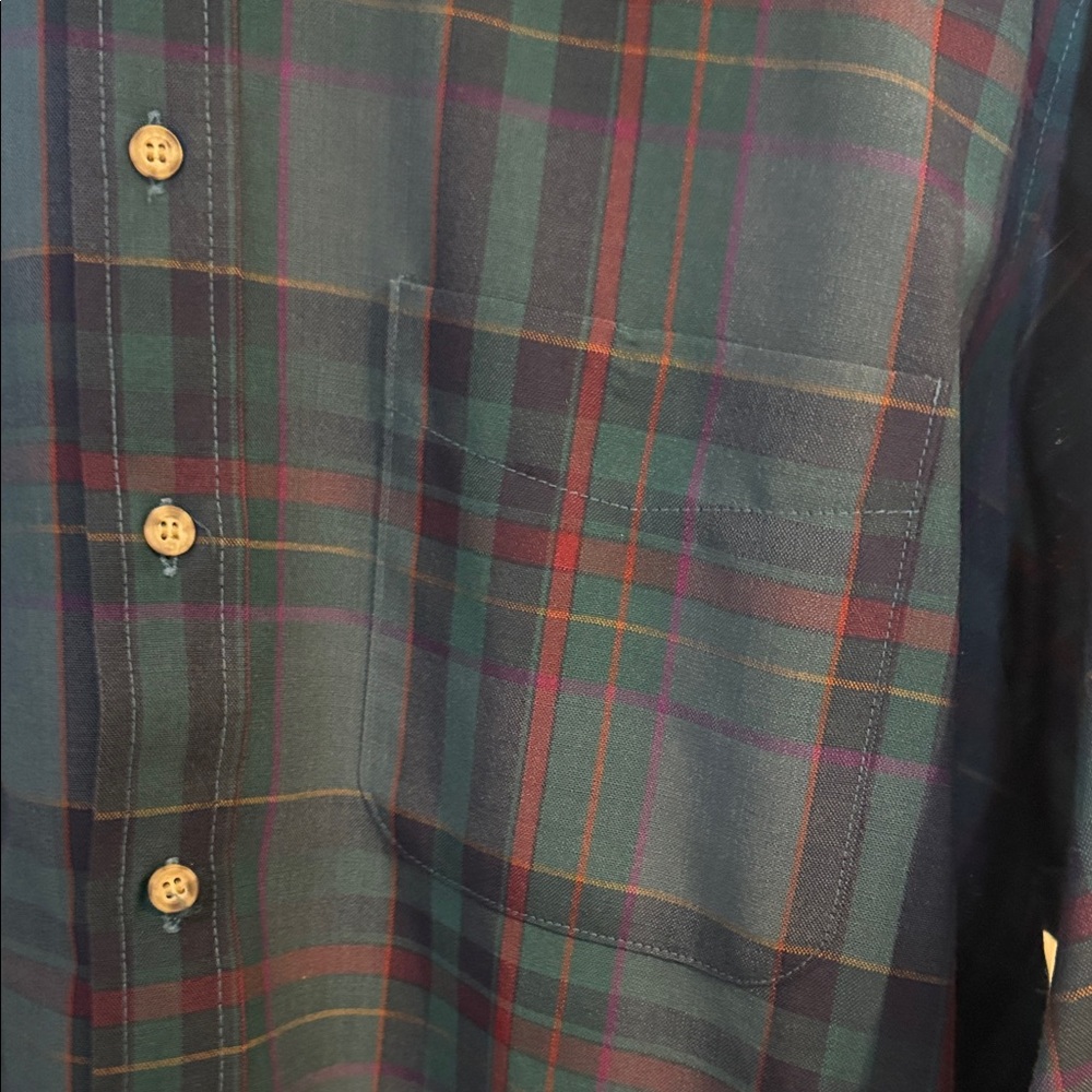 Pendleton Plaid Button-Down Shirt - Dark Green An… - image 4